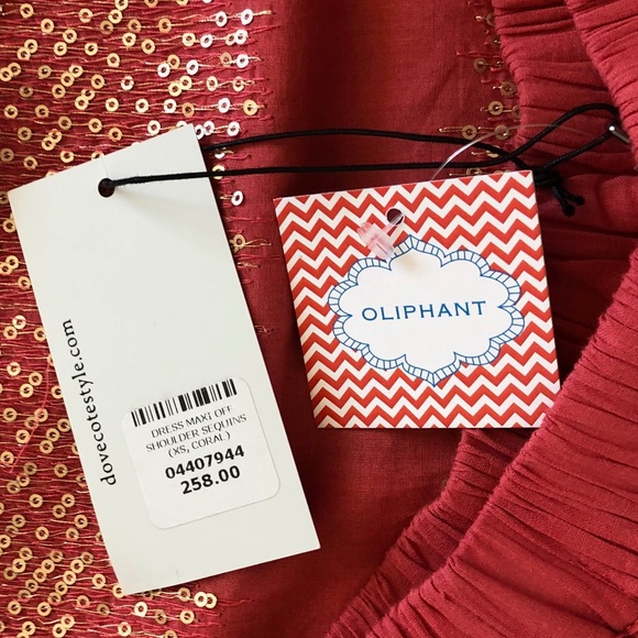 Oliphant Sequin Off the Shoulder Dress NWT - Picture 5 of 6